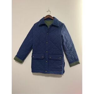 Vintage y2k Vineyard Vines diamond quilted chore barn coat lined XS navy jacket